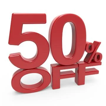 3d rendering of a 50% symbol Stock Illustration