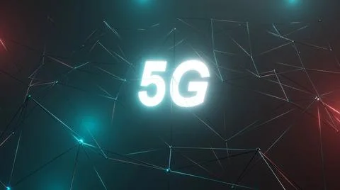 3d Rendering 5g High Speed Connection Internet Background. Social Network Con Stock Illustration