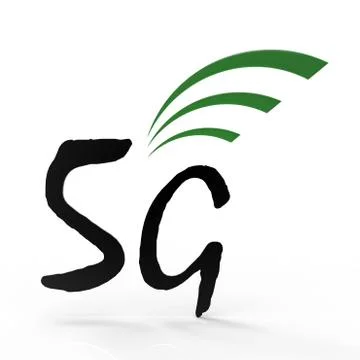 3d rendering of 5G nice view with nice background Stock Illustration