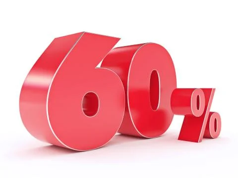 3D rendering of a 60 percent discount Stock Illustration