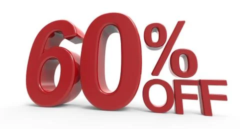 3d rendering of a 60% off symbol Stock Illustration