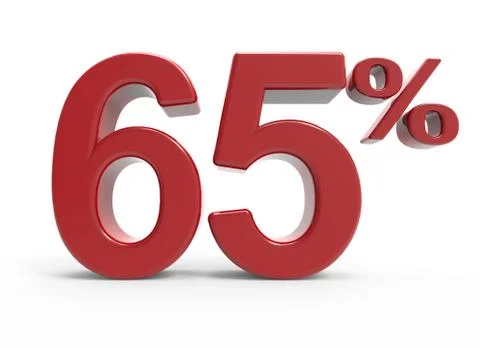 3d rendering of a 65% symbol Stock Illustration