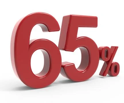 3d rendering of a 65% symbol Stock Illustration
