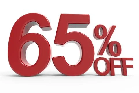 3d rendering of a 65% off symbol Stock Illustration