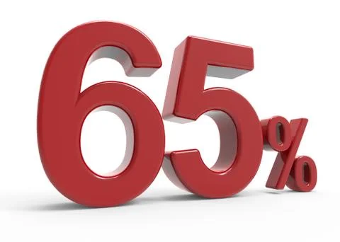 3d rendering of a 65% symbol Stock Illustration
