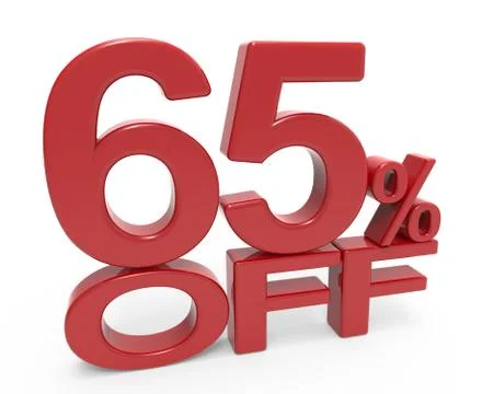 3d rendering of a 65% symbol Stock Illustration