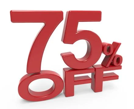 3d rendering of a 75% symbol Stock Illustration