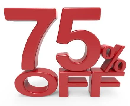 3d rendering of a 75% off symbol Stock Illustration