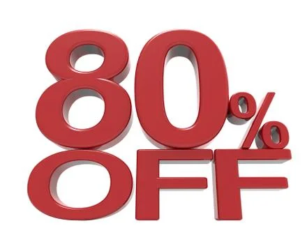 3d rendering of a 80% symbol Stock Illustration