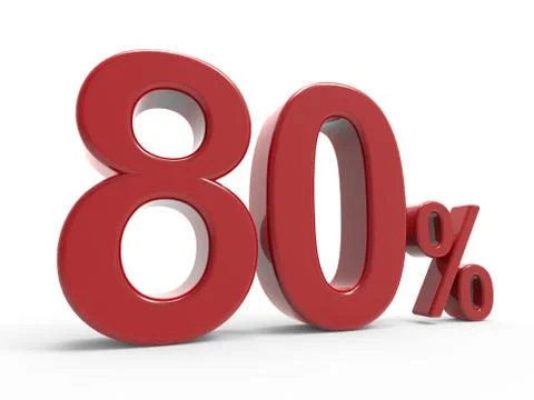3d rendering of a 80% symbol Stock Illustration