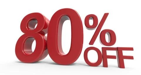 3d rendering of a 80% off symbol Stock-Illustration