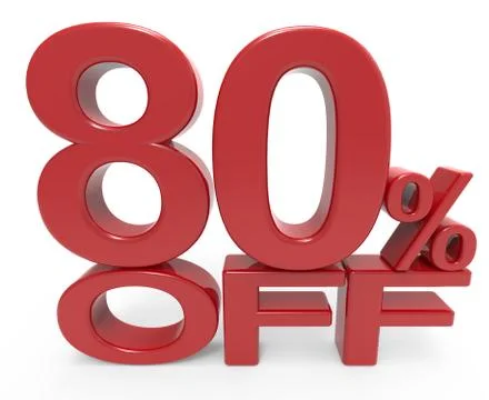 3d rendering of a 80% symbol Stock Illustration