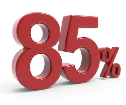 3d rendering of a 85% symbol Stock Illustration
