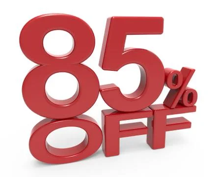 3d rendering of a 85% symbol Stock Illustration