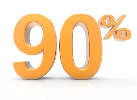 3d rendering of a 90% symbol Stock Illustration