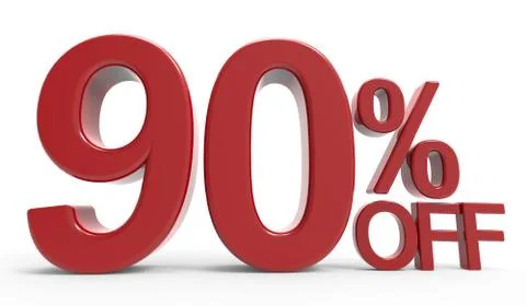 3d rendering of a 90% off symbol Stock Illustration