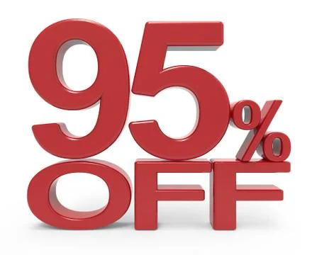 3d rendering of a 95% off symbol Stock Illustration