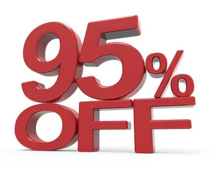3d rendering of a 95% off symbol Stock Illustration