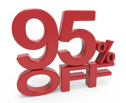 3d rendering of a 95% symbol Stock Illustration
