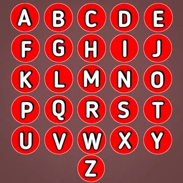 3d rendering abcd latter isolated on maroon Stock-Illustration