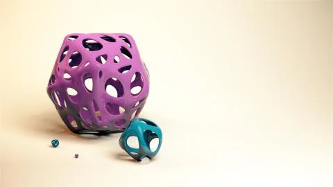 3D rendering of abstarct organic shaped forms Stock Illustration