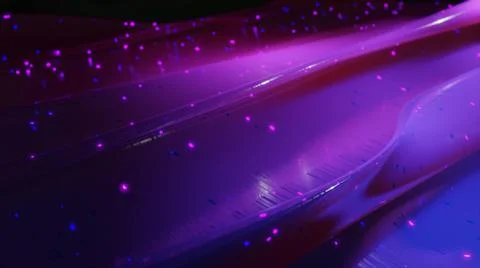 3d rendering. Abstract 3D surface with beautiful waves, luminous sparkles and Stock Illustration