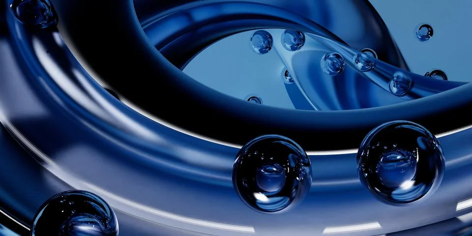3d rendering of abstract art is a part of surreal 3d mirror, metal balls or sphe イラスト素材