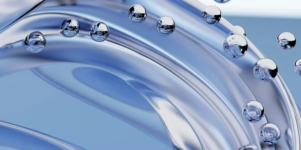 3d rendering of abstract art is a part of surreal 3d mirror, metal balls or sphe Stock Illustration