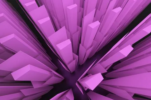 3d rendering abstract background of arranged geometric forms of tall structures Stock Illustration