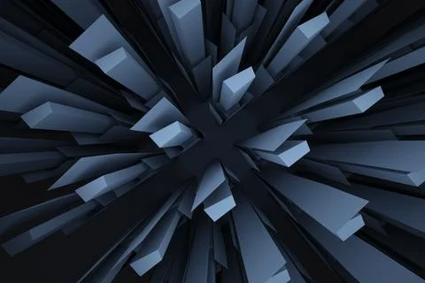 3d rendering abstract background of arranged geometric forms of tall structures Stock Illustration