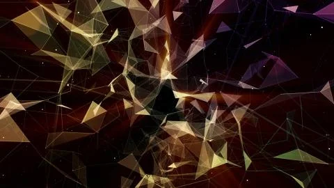 3D rendering abstract background on the basis of Plexus. Technological surfaces  Stock Photos
