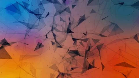 3D rendering abstract background on the basis of Plexus. Technological surfaces  Stock Photos