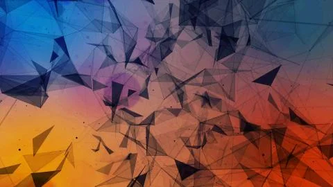 3D rendering abstract background on the basis of Plexus. Technological surfaces  Stock Photos