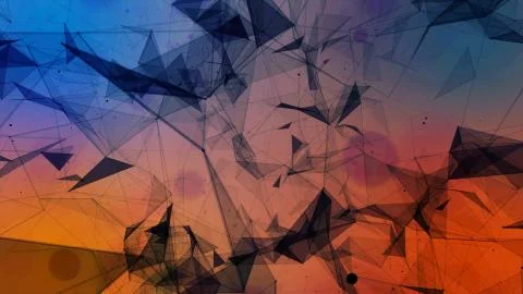 3D rendering abstract background on the basis of Plexus. Technological surfaces  Foto stock