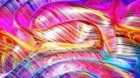 3d rendering abstract background. Beautiful iridescent wavy surface of liquid Stock Illustration