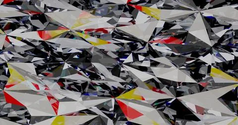 3d rendering. Abstract background of colorful triangles or polygons. Graphic Stock Illustration
