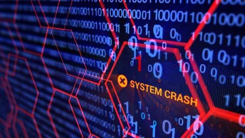 3D rendering. Abstract background concept of cyber security and attack, system Stock Illustration