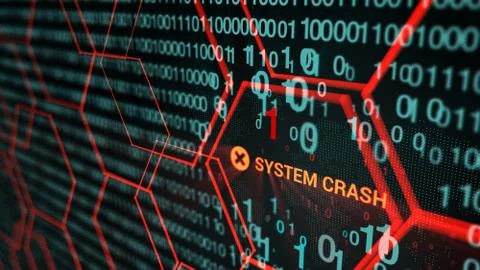 3D rendering. Abstract background concept of cyber security and attack, system Stock Illustration