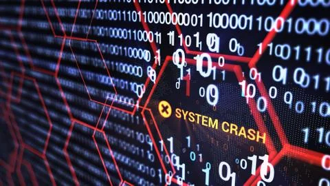 3D rendering. Abstract background concept of cyber security and attack, system Stock Illustration