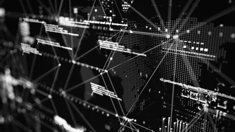 3D rendering. Abstract background concept of cyber security and attack, system Stock Illustration