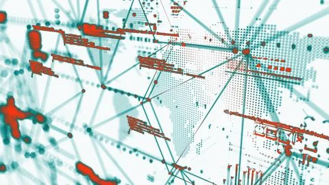 3D rendering. Abstract background concept of cyber security and attack, system Stock Illustration