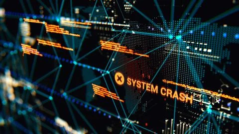 3D rendering. Abstract background concept of cyber security and attack, system Stock Illustration