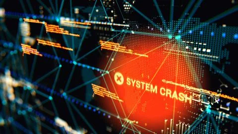 3D rendering. Abstract background concept of cyber security and attack, system Stock Illustration