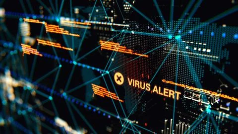 3D rendering. Abstract background concept of cyber security and attack, system Stock Illustration