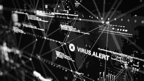 3D rendering. Abstract background concept of cyber security and attack, system Stock Illustration