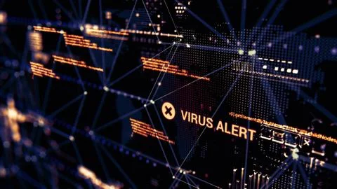 3D rendering. Abstract background concept of cyber security and attack, system Stock Illustration