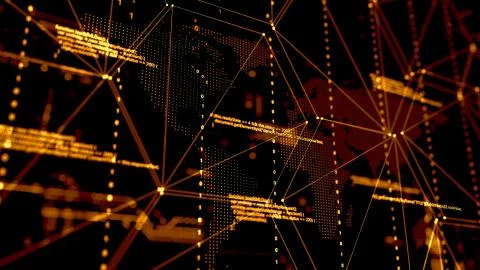 3D rendering. Abstract background concept of cyber security and attack, system Stock Illustration