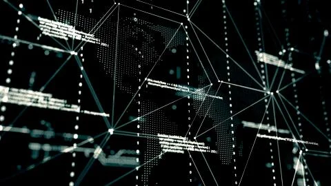 3D rendering. Abstract background concept of cyber security and attack, system Stock Illustration