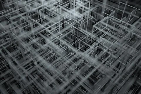 3d rendering abstract background. Digital Lines. Stock Illustration