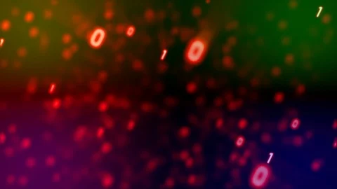 3D Rendering Abstract background flying pass through binary code Stock Footage 124034077